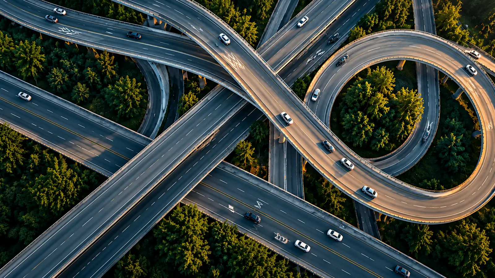 Roads connecting across the landscape